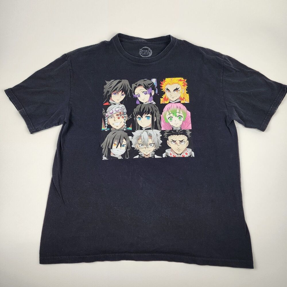 Demon Slayer Hashira T Shirt Mens Large Black Anime Graphic Tee Kimetsu No Yaiba